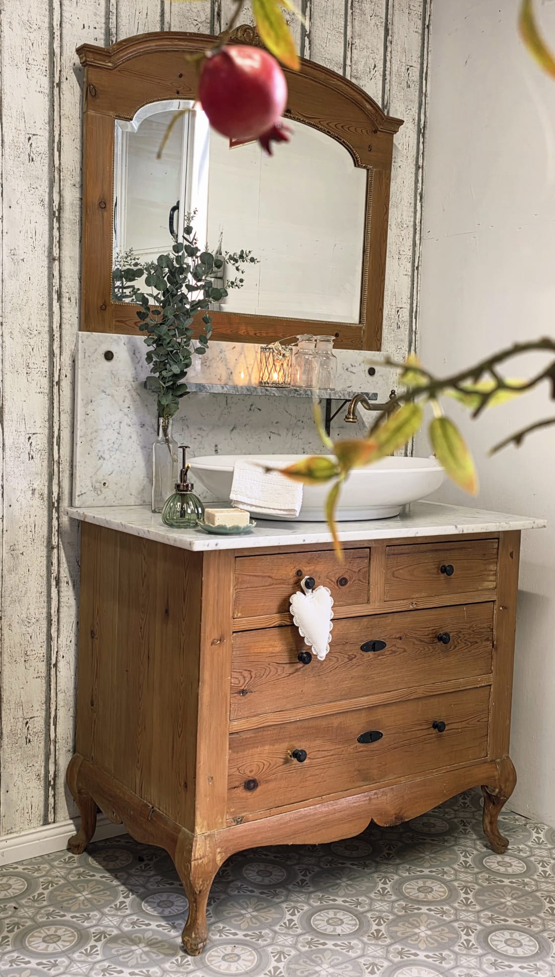 "Fee" Nostalgischer Spiegel-Waschtisch