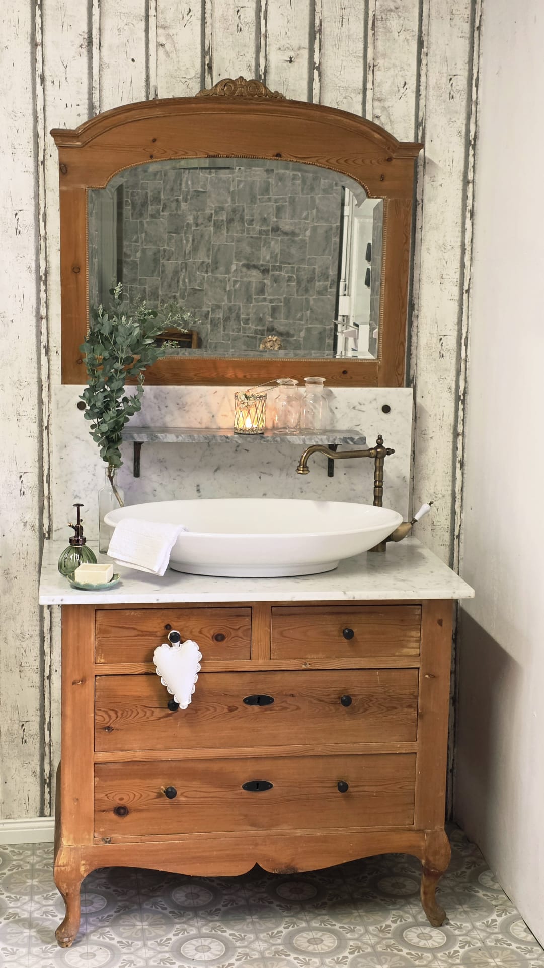 "Fee" Nostalgischer Spiegel-Waschtisch