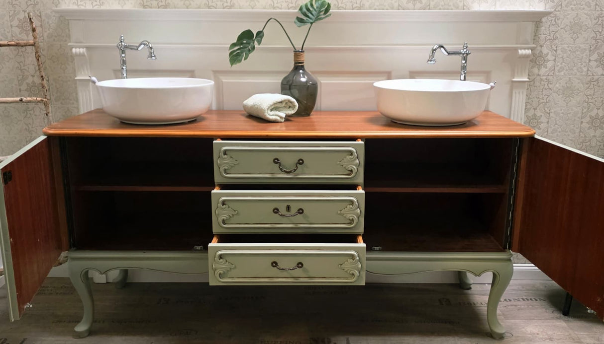 Lavabo de style campagnard romantique « Placide » 144,5 cm