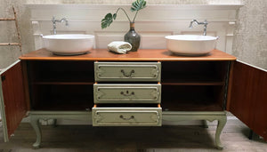 Lavabo de style campagnard romantique « Placide » 144,5 cm