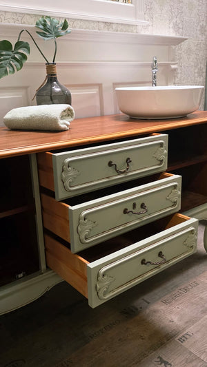 Lavabo de style campagnard romantique « Placide » 144,5 cm