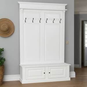 "Wisra" - Landhaus Garderobe Massivholz weiß