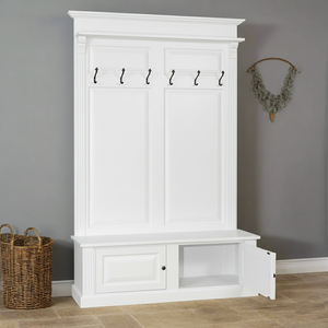 "Wisra" - Landhaus Garderobe Massivholz weiß