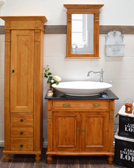 "Wyn" country house washbasin with black granite top