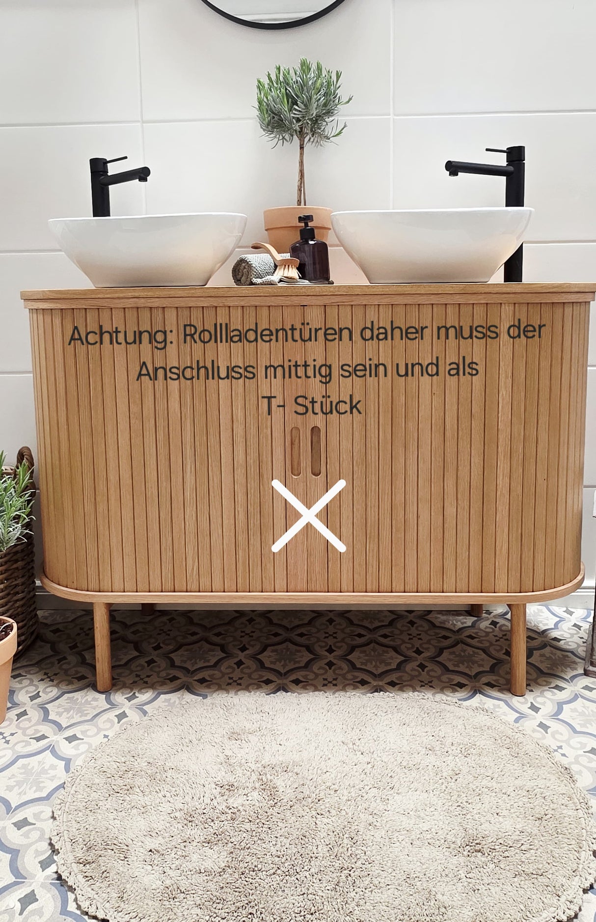 "Yene" - Waschtisch im modernen Landhausstil mit Keramikbecken | PURE-Serie von L&L