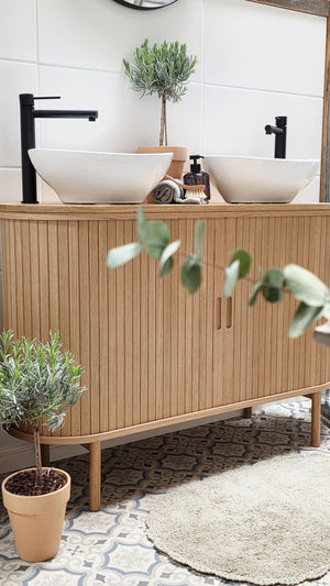 "Yene" - Waschtisch im modernen Landhausstil mit Keramikbecken | PURE-Serie von L&L