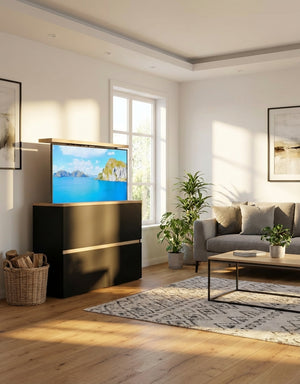 "Merim": Sideboard mit TV Lift, elektrisch 55 Zoll