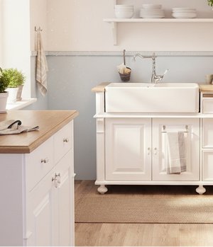 « Lima » - Petit meuble sous-évier de style campagnard, 140 cm