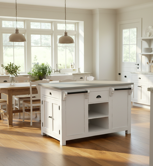 Livourne - Grand îlot de cuisine de style campagnard 135 cm