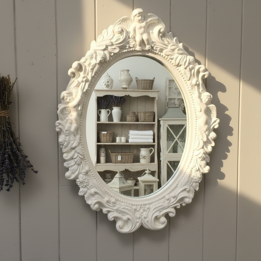 Marlis - Eleganter Vintage-Spiegel in weiß