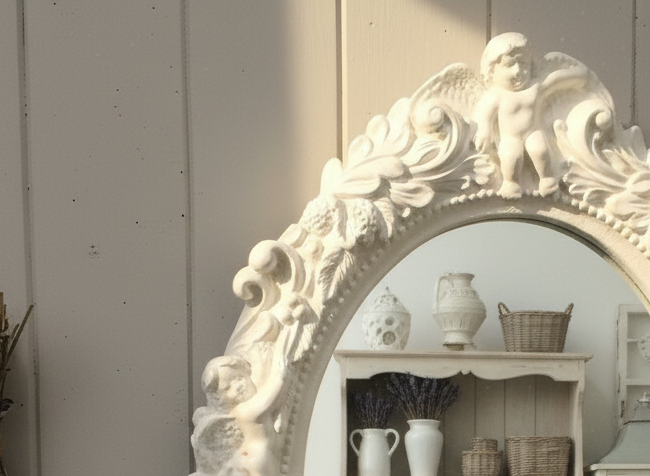 Marlis - Eleganter Vintage-Spiegel in weiß