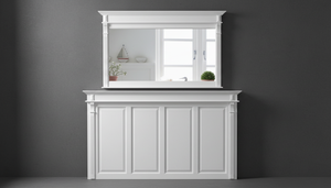 "Iral" - Wand-Vertäfelung, Holz-Paneele mit Kassetten aus Massivholz in weiß