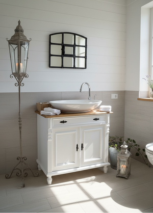 Lavabo de style campagnard « Clermont » avec largeur personnalisée 80/90 cm