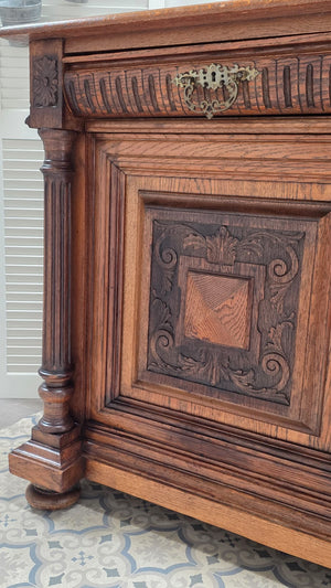 "Lielle" Antique Double Vanity Unit Oak Wood