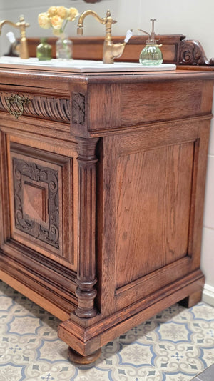 "Lielle" Antique Double Vanity Unit Oak Wood