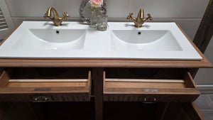 "Lielle" Antique Double Vanity Unit Oak Wood