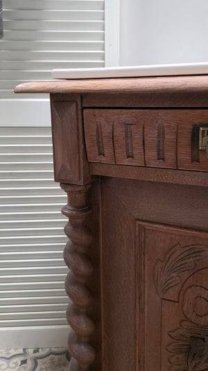 "Lielle" Antique Double Vanity Unit Oak Wood