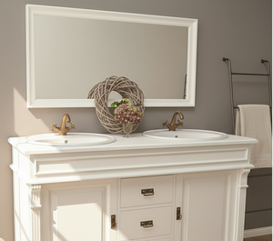 "Manchester" großer Landhaus-Doppelwaschtisch in weiß 150 cm