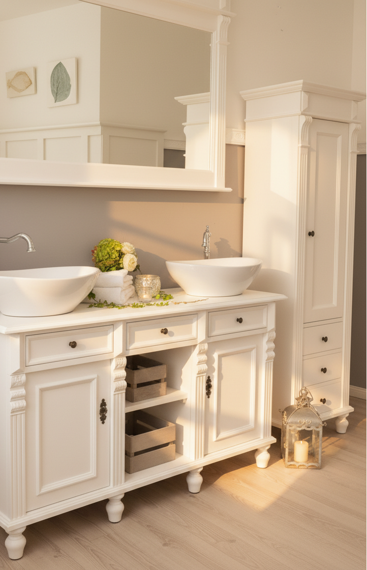 "Manrésa" country house double washbasin 125 cm