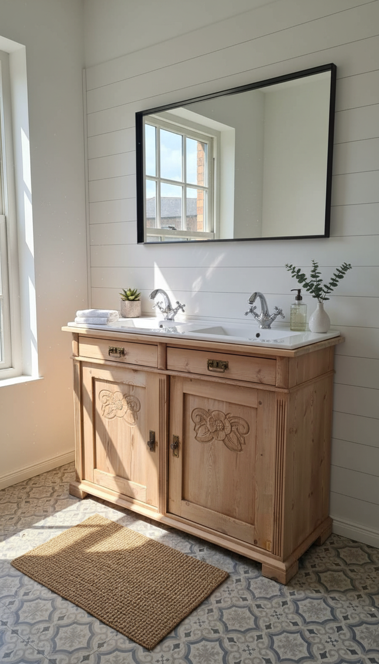 "Ailev" Antiker Doppel-Waschtisch