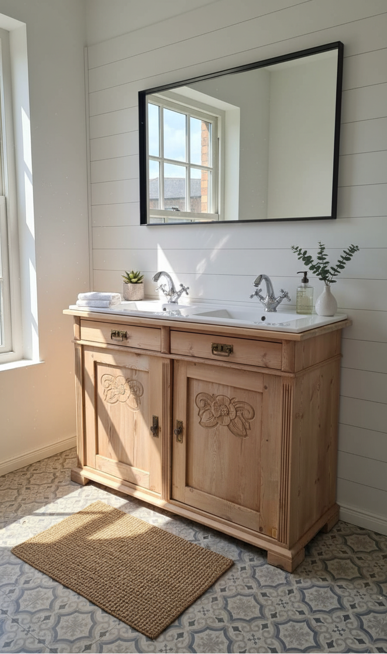 "Ailev" Antiker Doppel-Waschtisch