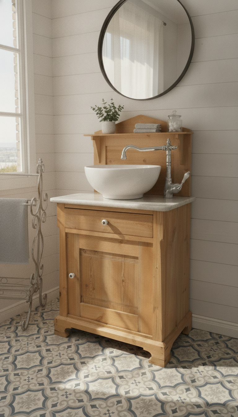 Lavabo de style ancien « Ranya » pour maison de campagne
