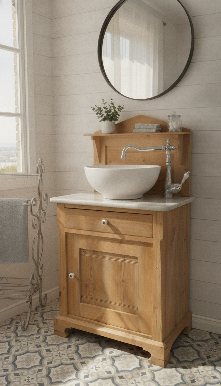 Lavabo de style ancien « Ranya » pour maison de campagne