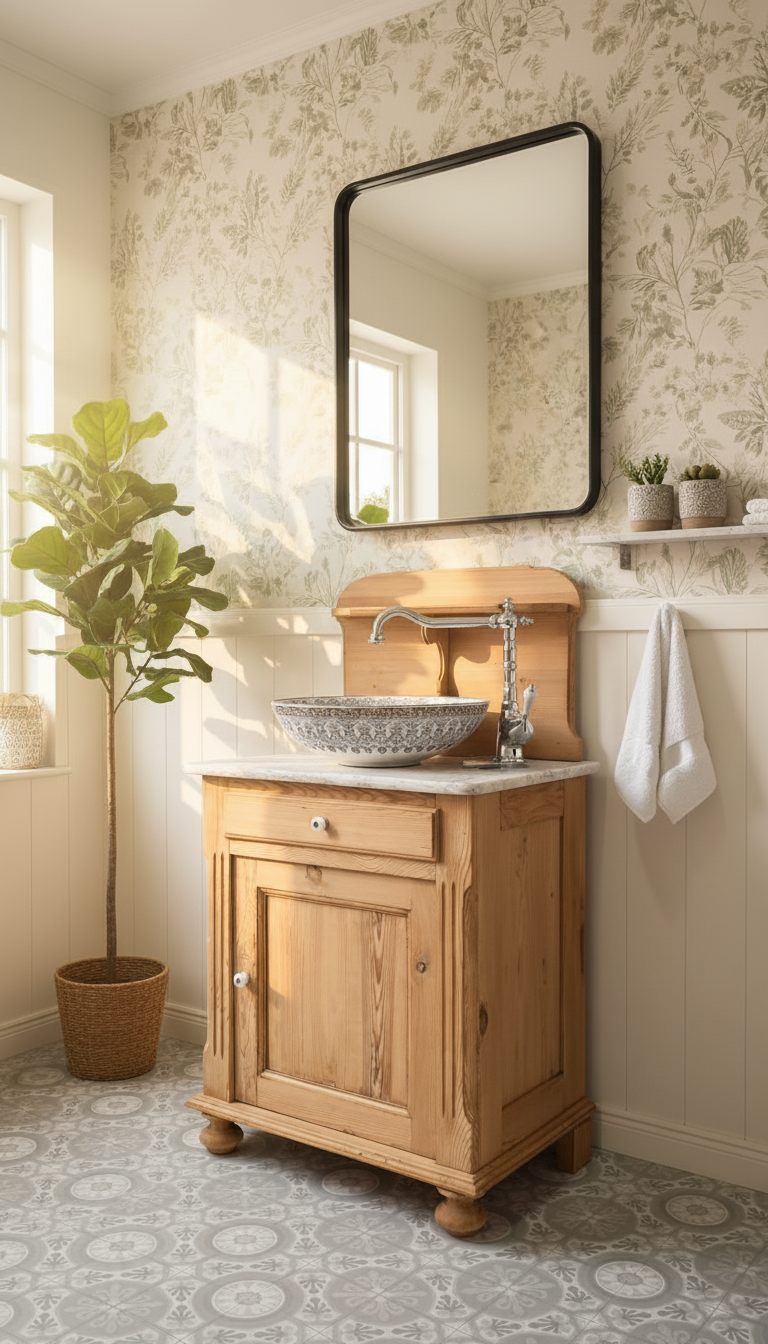 "Visby"- Antiker Landhaus Waschtisch