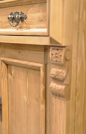 "Mirandé" heller Landhaus-Waschtisch aus Massivholz mit Handtuchstange 60 cm