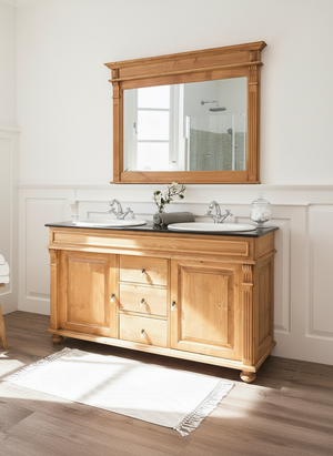 "Riley" -GRANIT- Landhaus-Doppelwaschtisch 150 cm