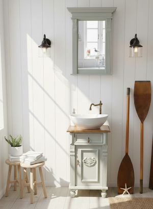 "Marjun" kleiner Landhaus- Waschtisch in mint 45 cm