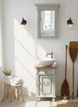 "Marjun" kleiner Landhaus- Waschtisch in mint 45 cm