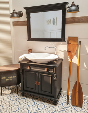 "Jaques" country-style washbasin in industrial loft style, 80 cm