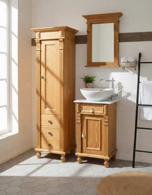 "Jíl" - kleiner Marmor-Landhaus-Waschtisch gewachst 45 cm