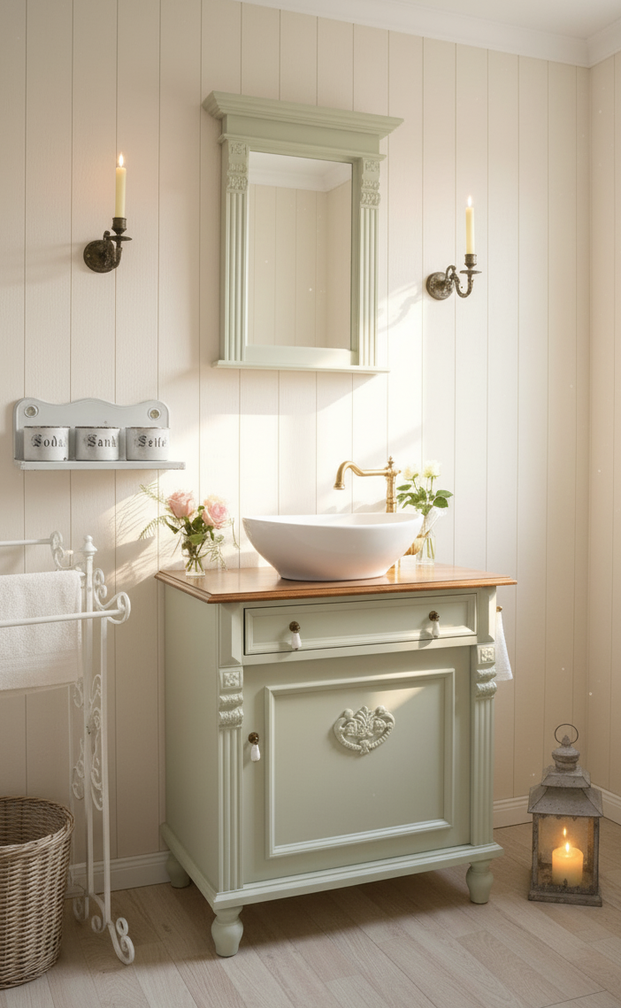 "Lundström" country-style washbasin in mint, 70 cm