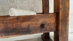 "Établi" - Lavabo ancien fabriqué à partir d'un établi massif