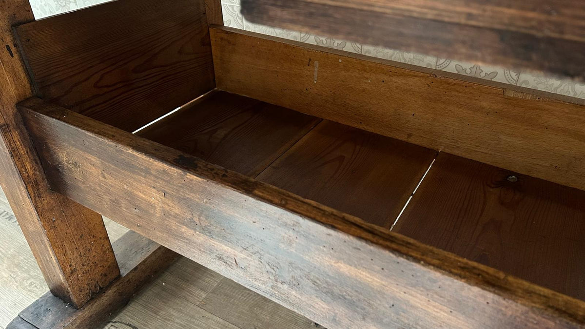 "Établi" - Lavabo ancien fabriqué à partir d'un établi massif